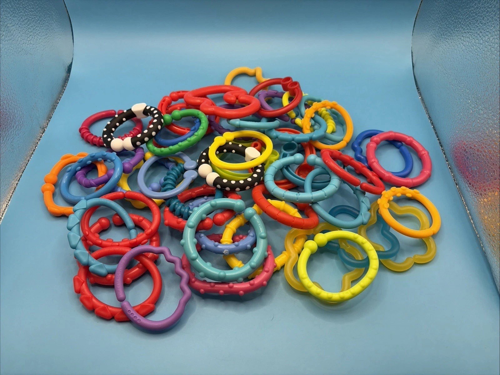 Baby Toy Links Rings Lot Sensory Teething Stroller Car Seat Mixed Brands Colors