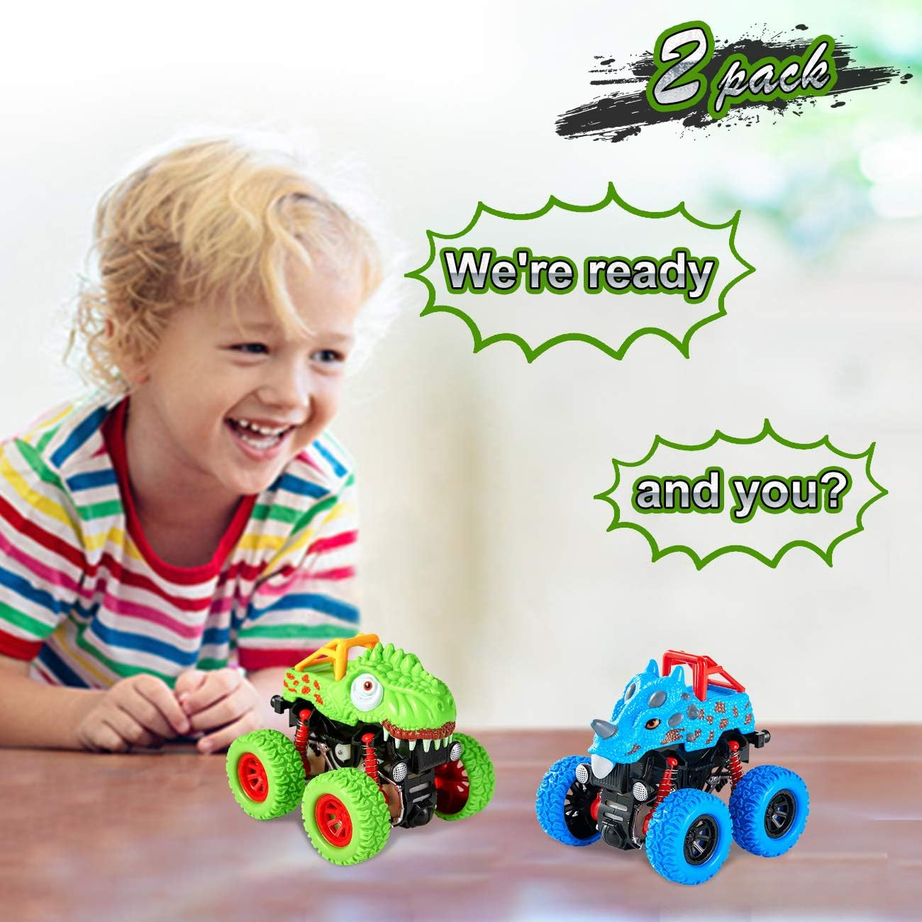 Dinosaur Toys for 2 3 4 5 Year Old Boys – Monster Truck Toys for Toddlers Boy…