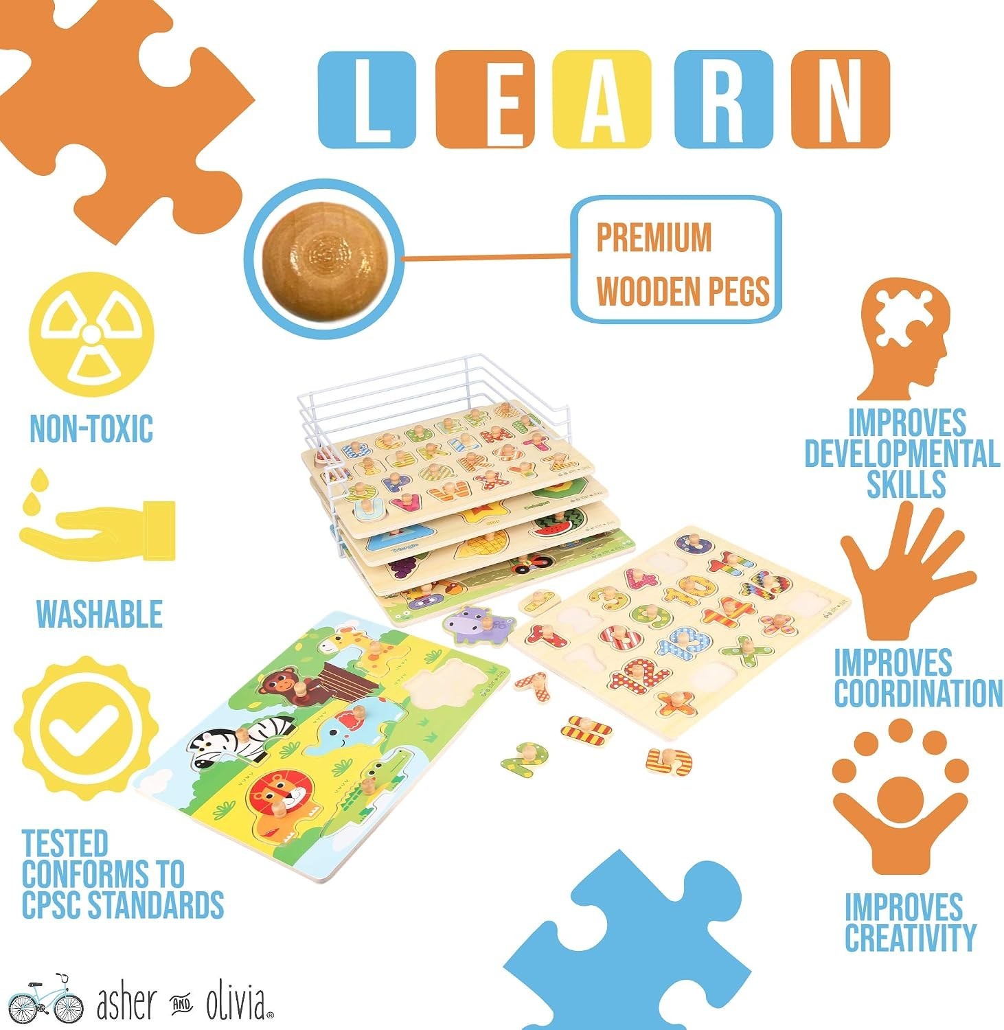 Toddler Puzzle Bundle with Cognitive Learning Benefits