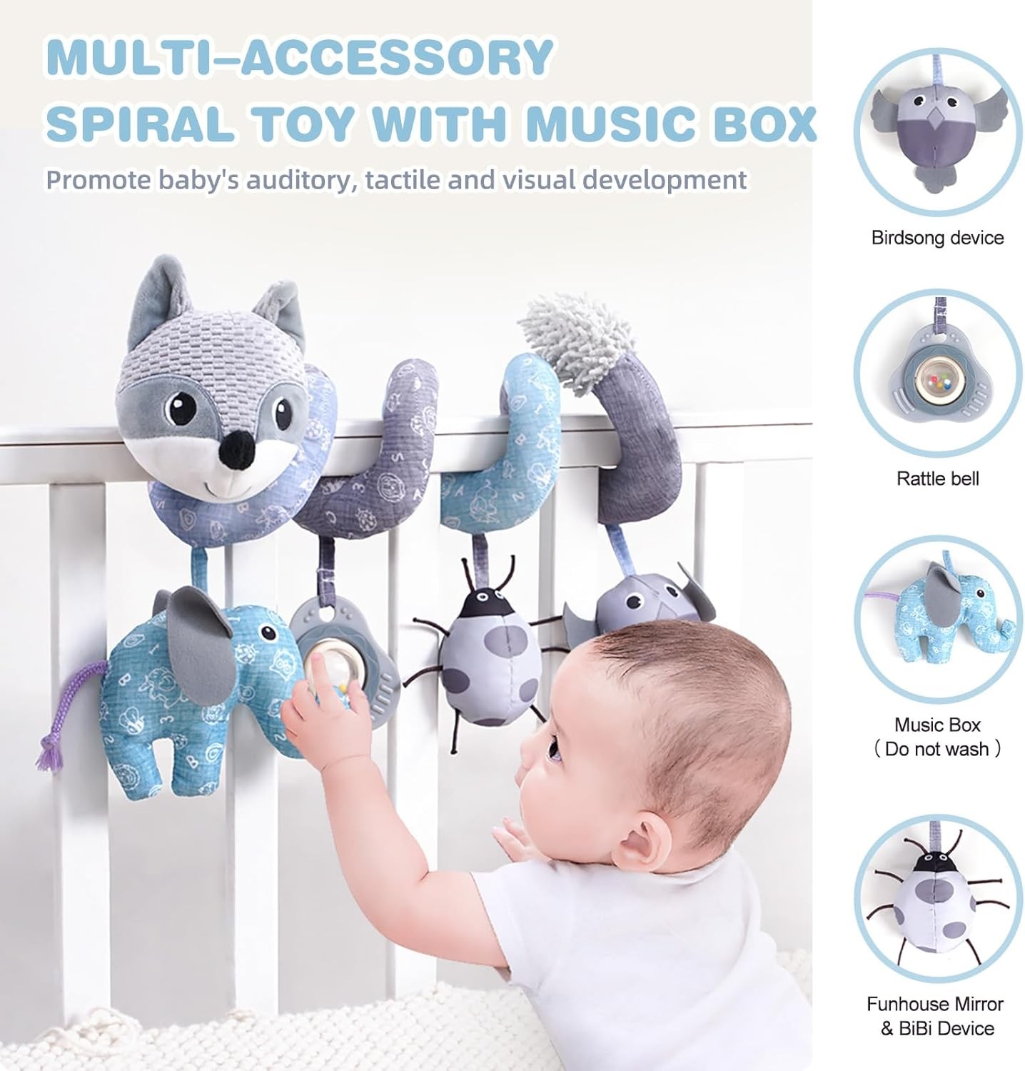 Car Seat Toys for Babies Baby Toys 3-6 Months Carseat Stroller Toy Developmental