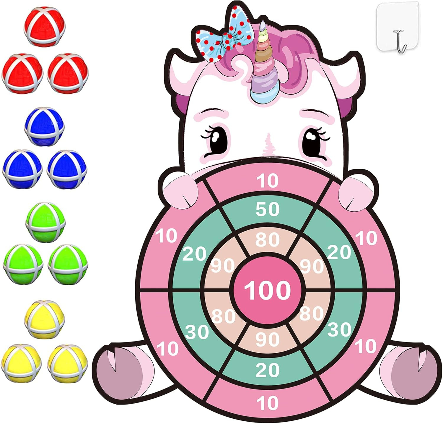 Unicorn Toys for 3-12 Year Old Girls,25”Large Dart Board Kids Toys for 6-12 Year