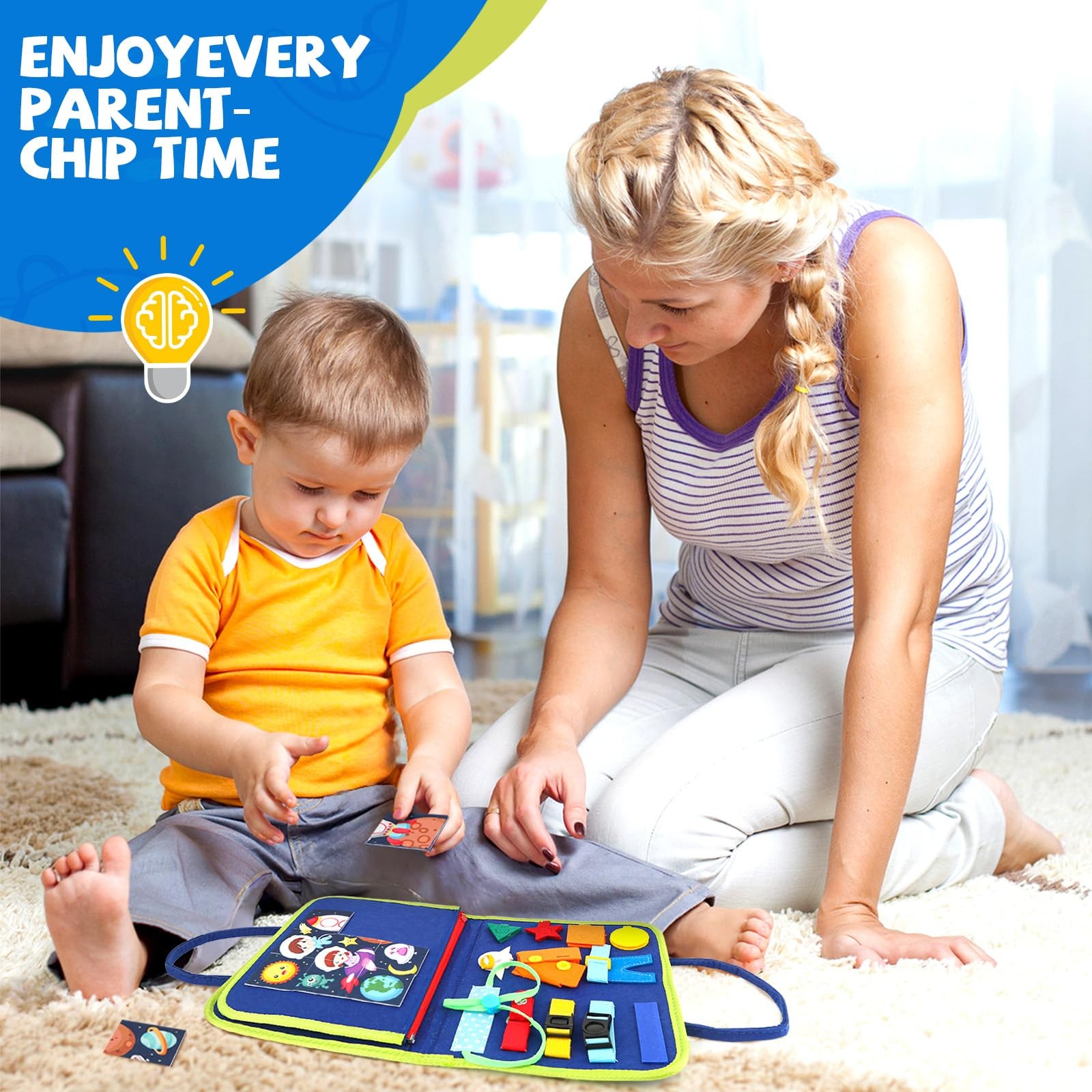 Busy Board, Montessori Sensory Toys for Boys, 1-4 Year Old Girl Travel Toys, …