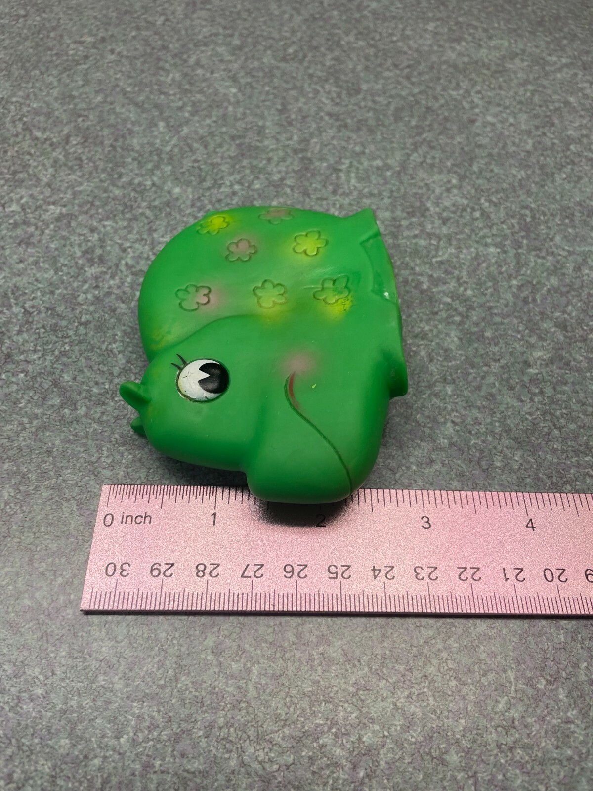 Green Hippo Squeaky 3.5″ Baby Infant Toy Flowers Animal Bath Hippopotamus