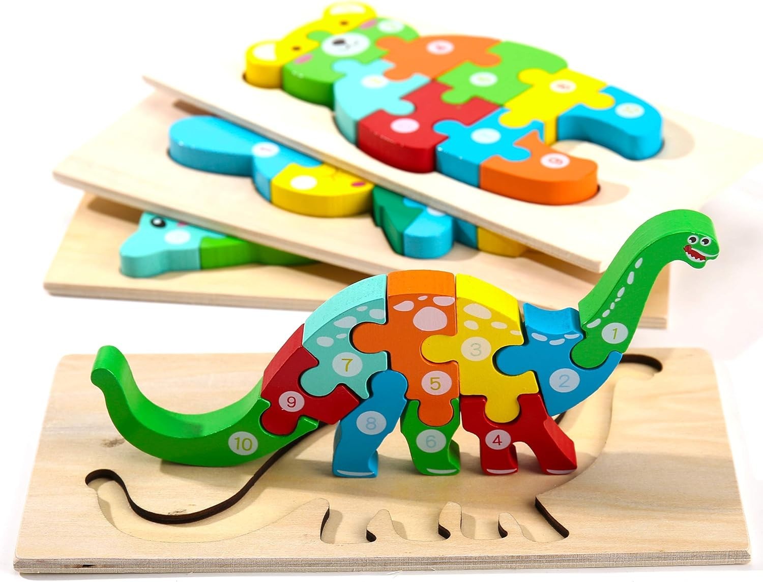 Wooden Toddler Puzzles for Kids Ages 2-4, Montessori Toys for 3 Year Old, Animal