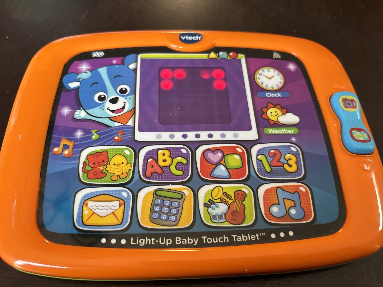 Vtech Light-Up Baby Touch Tablet Orange Numbers & Letters Learning Toy EUC Works