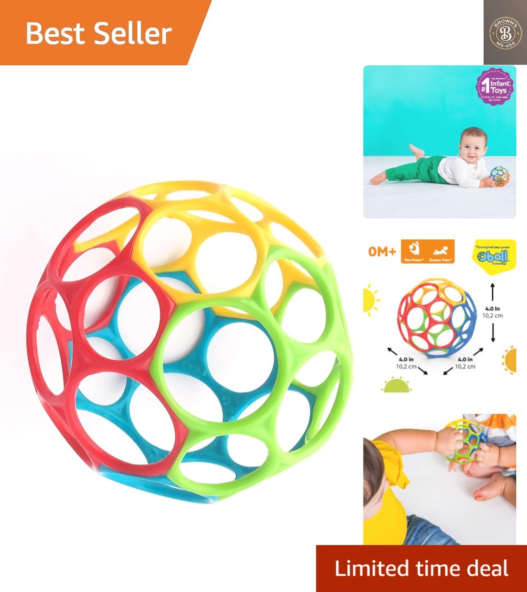 Oball Easy Grasp Classic Ball BPA-Free Infant Toy in Red, Yellow, Green, Blue…