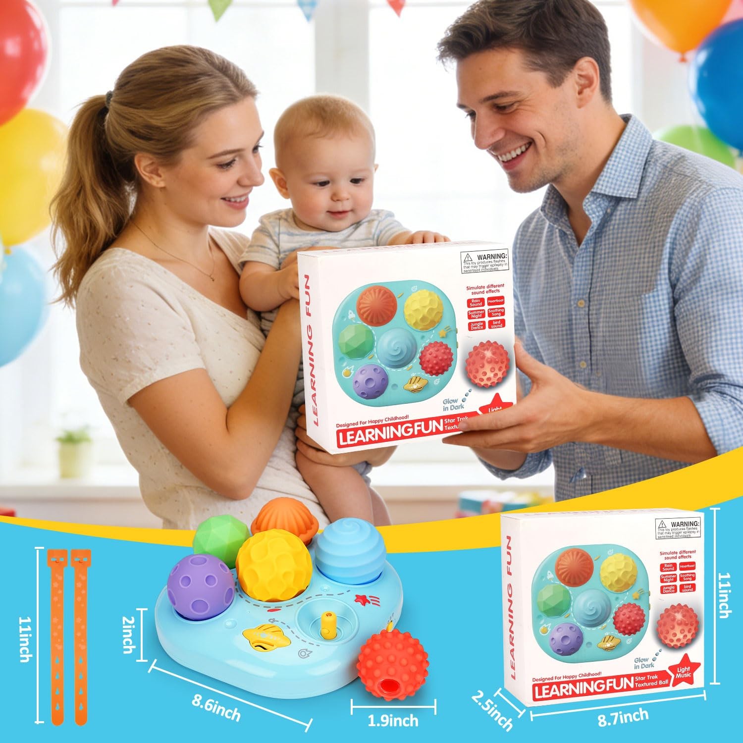 Baby Toys 6-12 Months, Interactive Bright Color Textured Multi Sensory Balls …