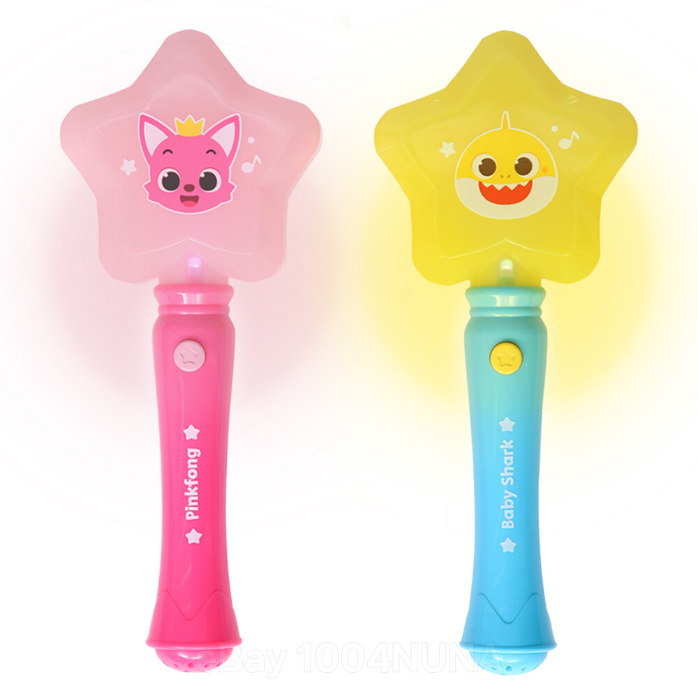 Pinkfong Baby Shark Star Light Up Wand Toy Night Party for Kids Boys Girls Gift