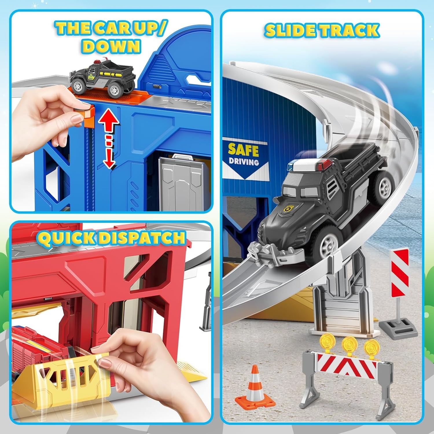 Educational City Action Toy Set with Lights and Sounds – Ages 3-8 – Portable Fun