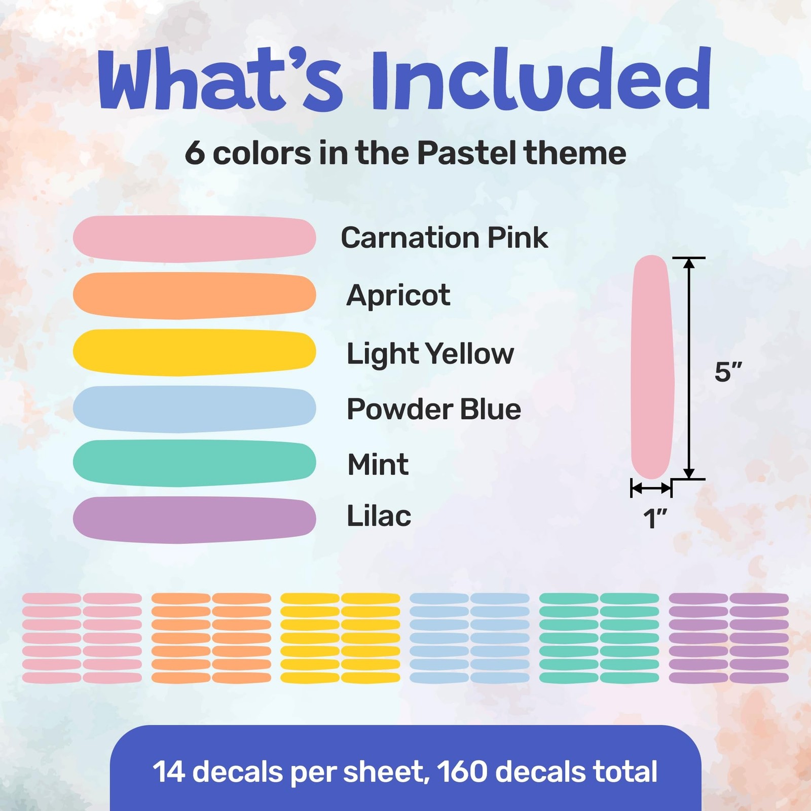 LucyLews Pastel Confetti Wall Decals – 160 Peel & Stick Removable Sprinkle