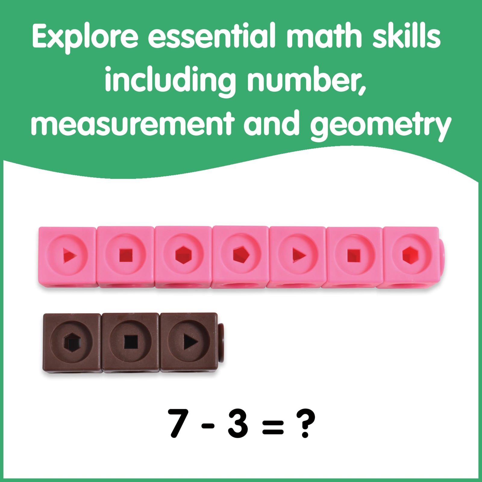 Math Cubes | Set of 100 Counting Blocks with 5 Shapes | Math Manipulatives fo…