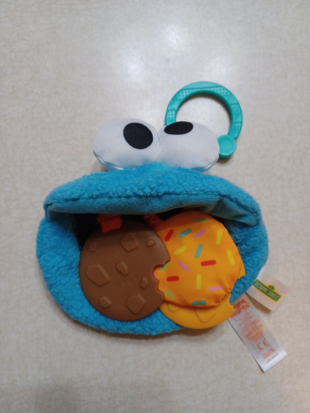 Cookie Monster Baby Plush Toy Sesame Street Crib Clip Soother