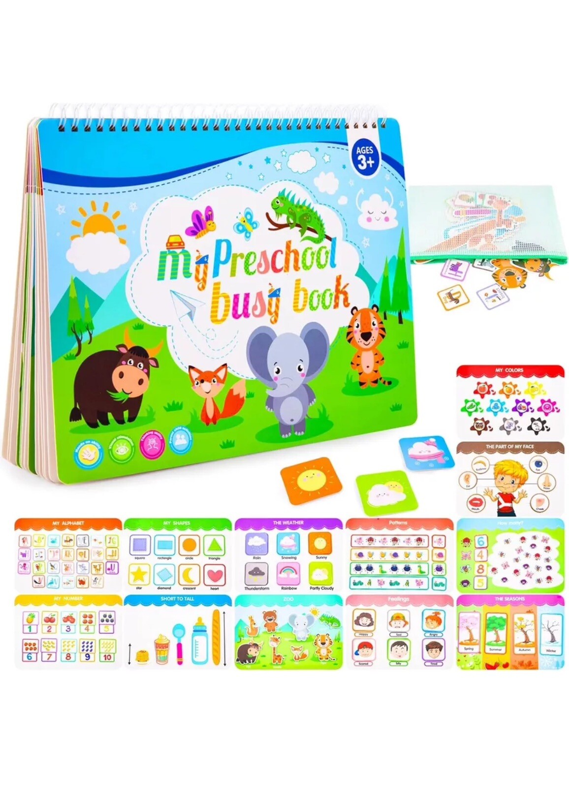 Montessori Busy Book for Toddlers 3+ Kindergarten PreK Preschool Learning Gift