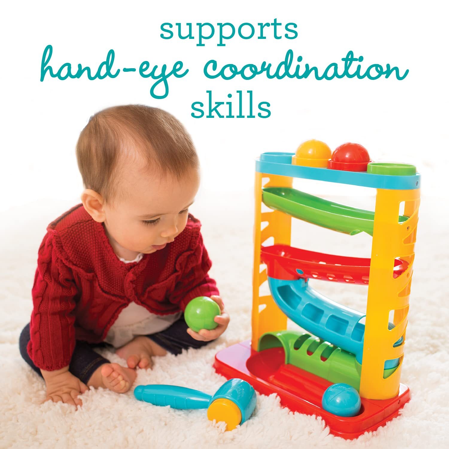 Infantino Bop and Drop Ball Tower Colorful Activity for Hand Eye Coordination…