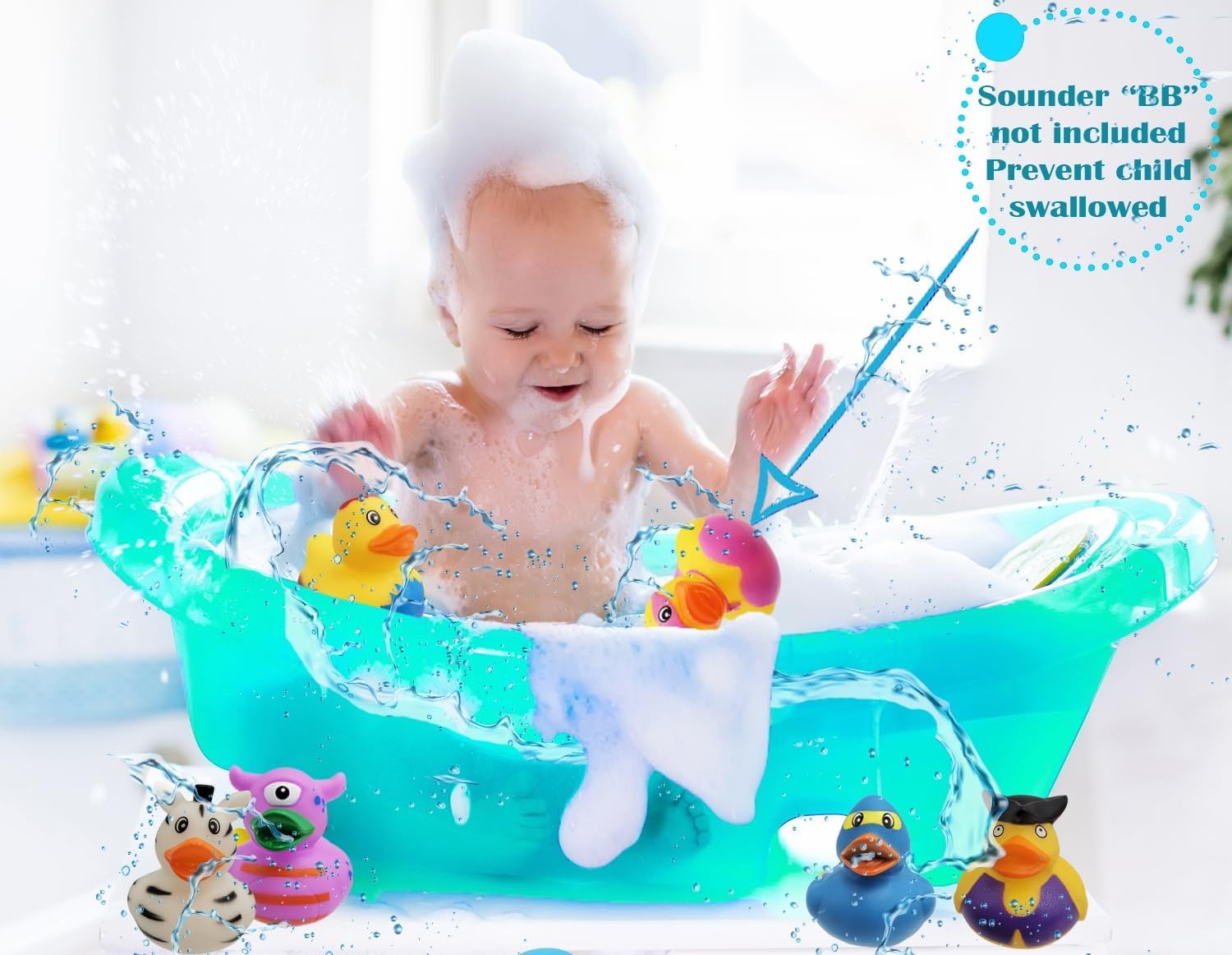 Assortment Rubber Duck Toy Duckies for Kids, Bath Birthday Gifts Baby Showers Cl