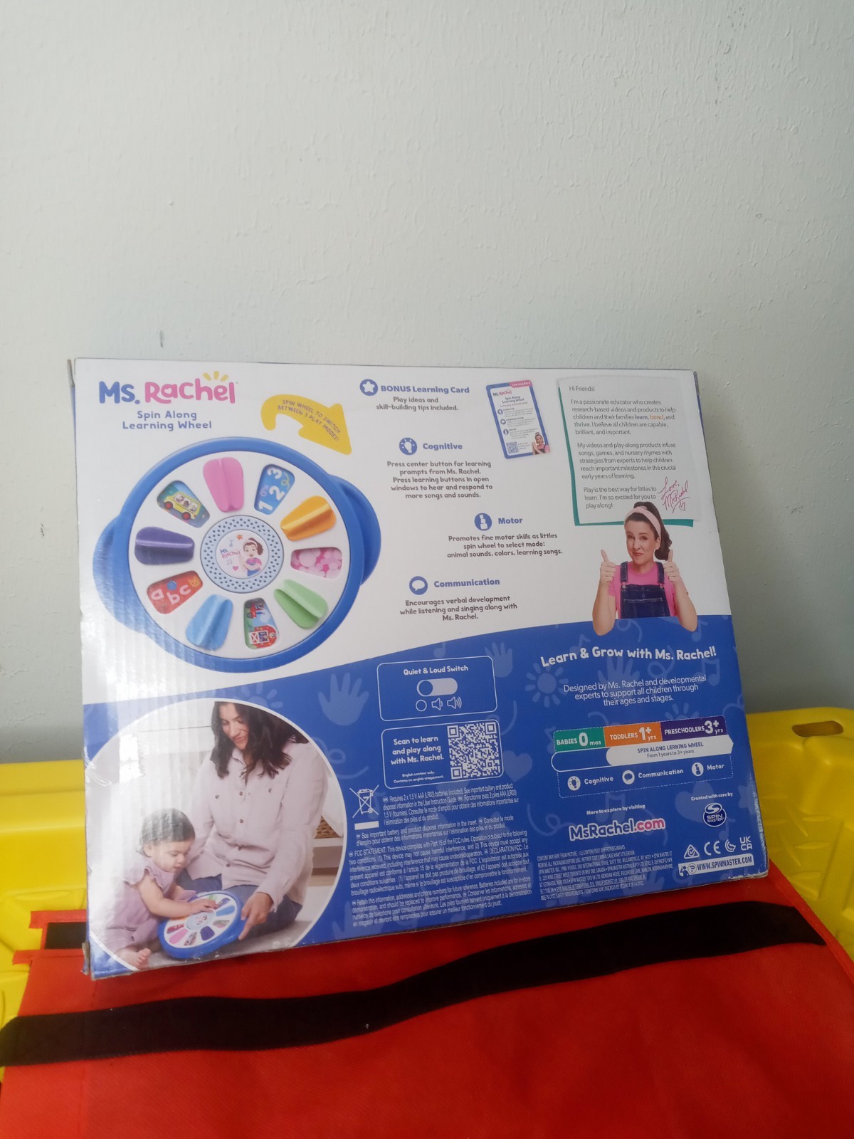 Ms. Rachel Official Spin along Learning Wheel with 3 Learning Play Modes, Educat