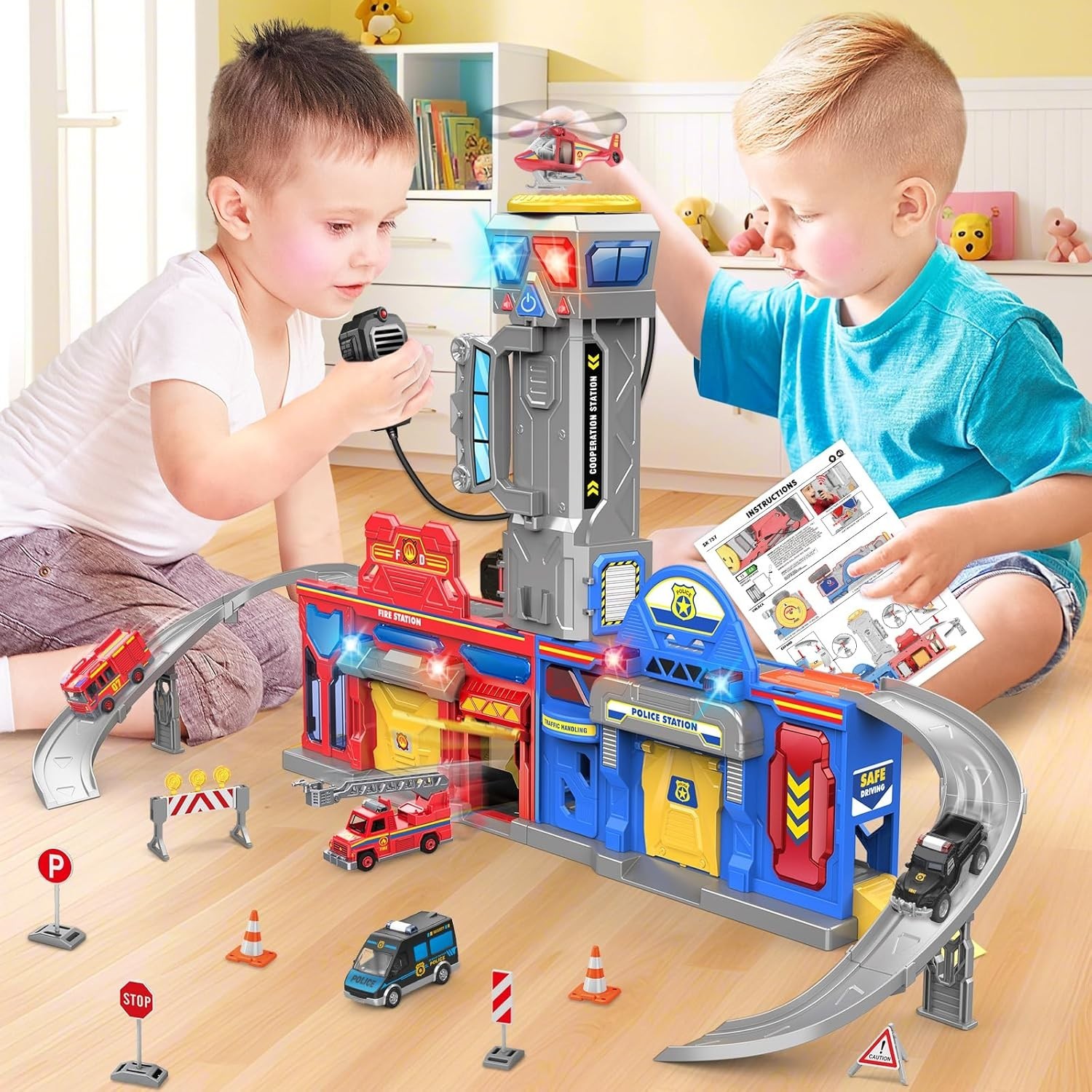 Educational City Action Toy Set with Lights and Sounds – Ages 3-8 – Portable Fun
