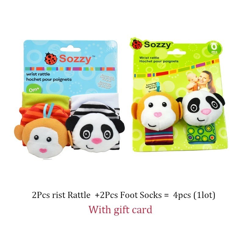 Baby Wrist Rattle Socks Foot Finder Sensory Toy Newborn 0-12 Months Gift