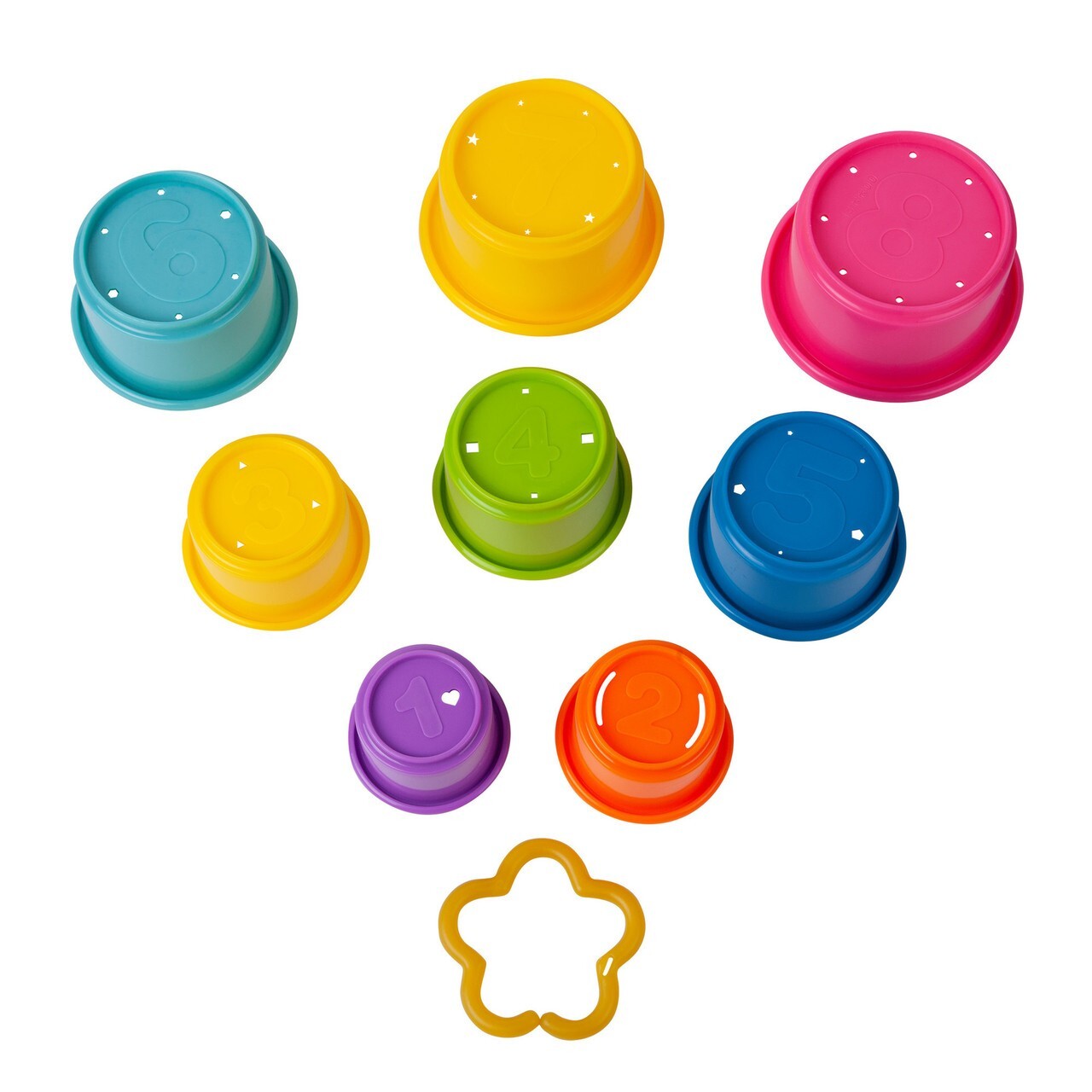 The First Years Baby Stack & Count Cups 8-pack Bathtub Toys Developmental Play
