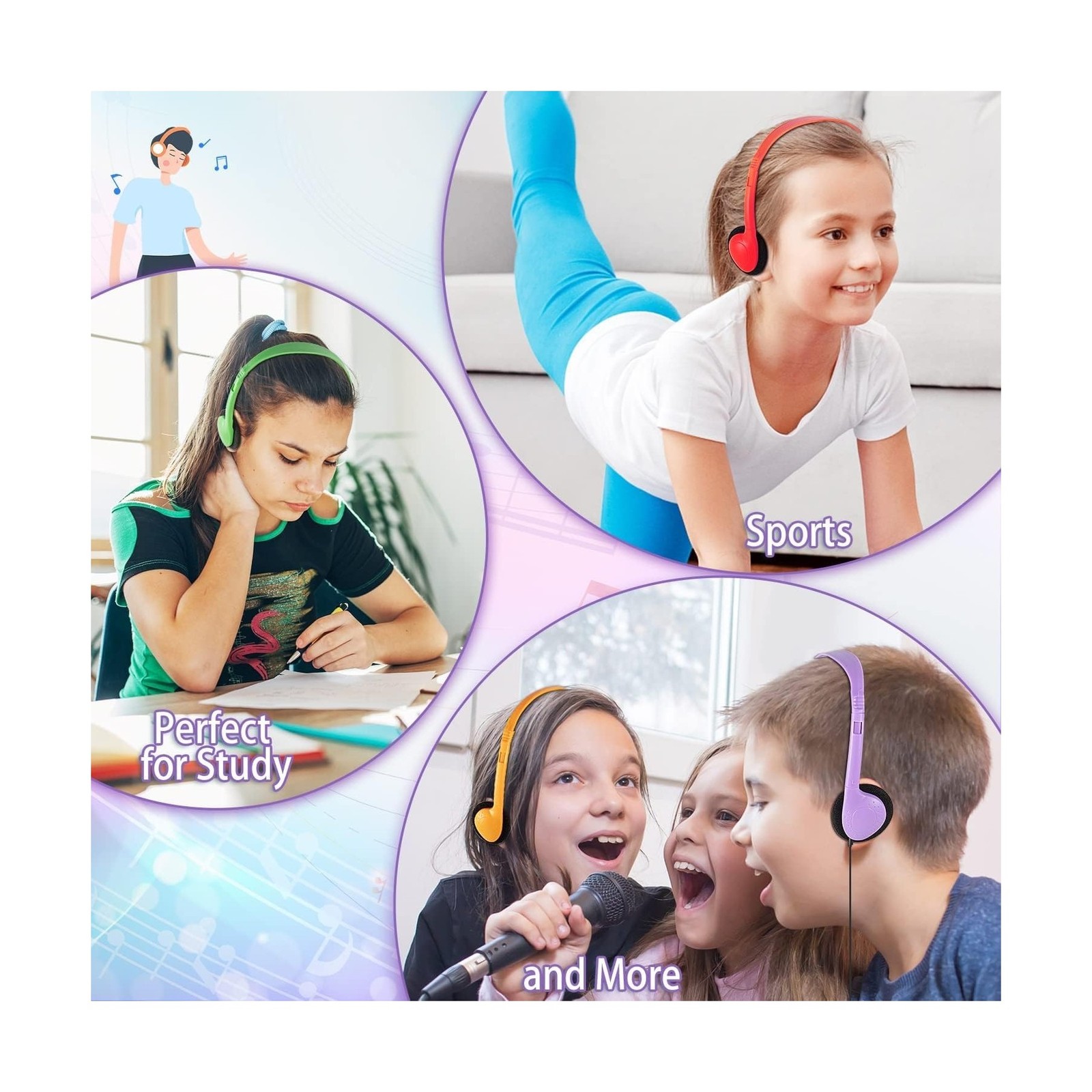 Bulk Headphones 100 Packs Multi Color for School Classroom Kids, Wholesale Cl…