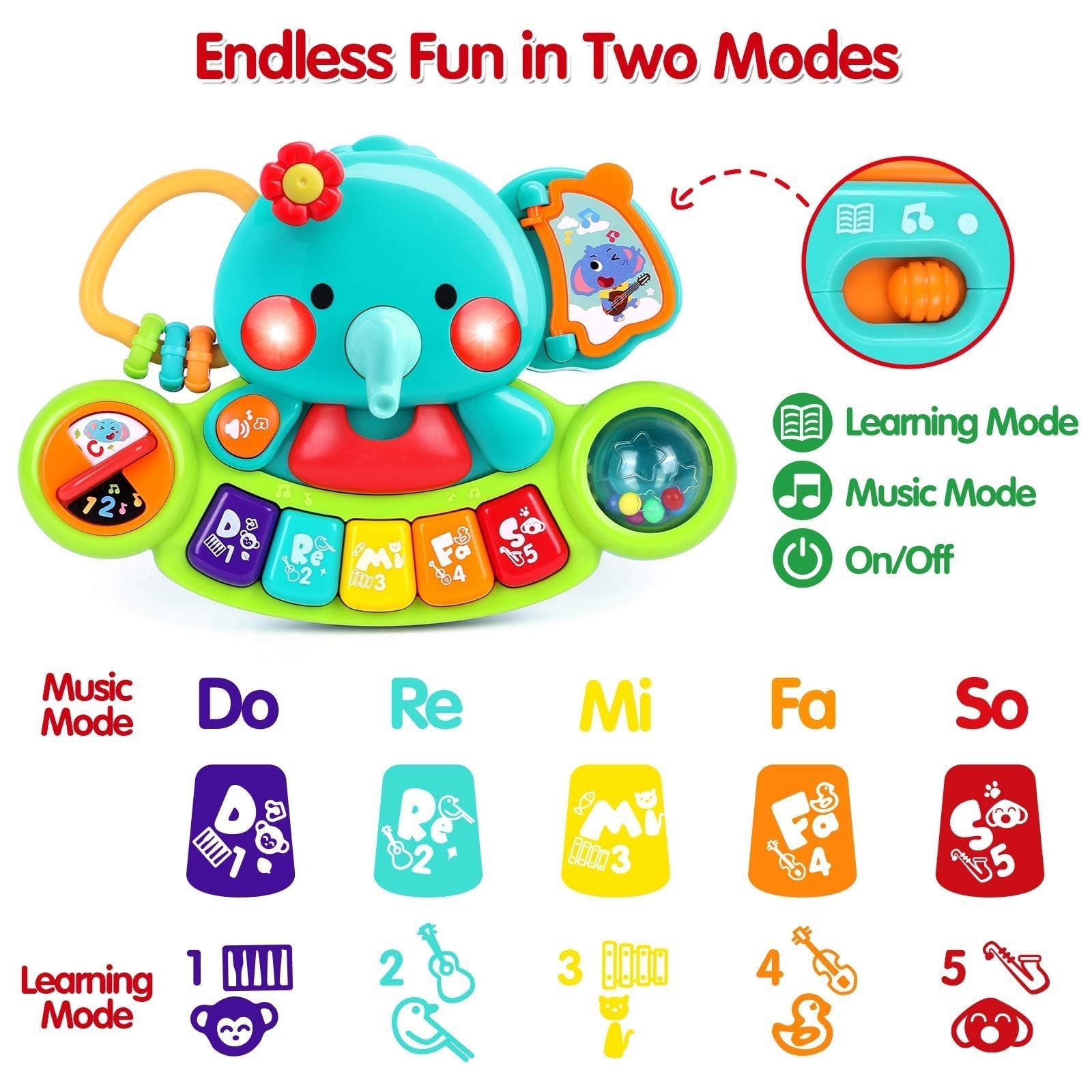 Baby Piano Toy 6 to 12 Months Light Up Music Baby Toys for 6 9 12 18 Months E…
