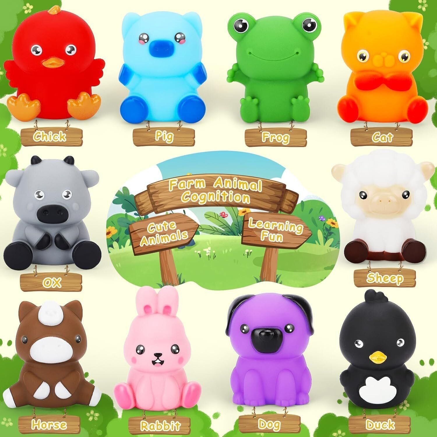 Fine Motor Skill Toys for Toddlers, 30 Pcs Farm Animals Toys
