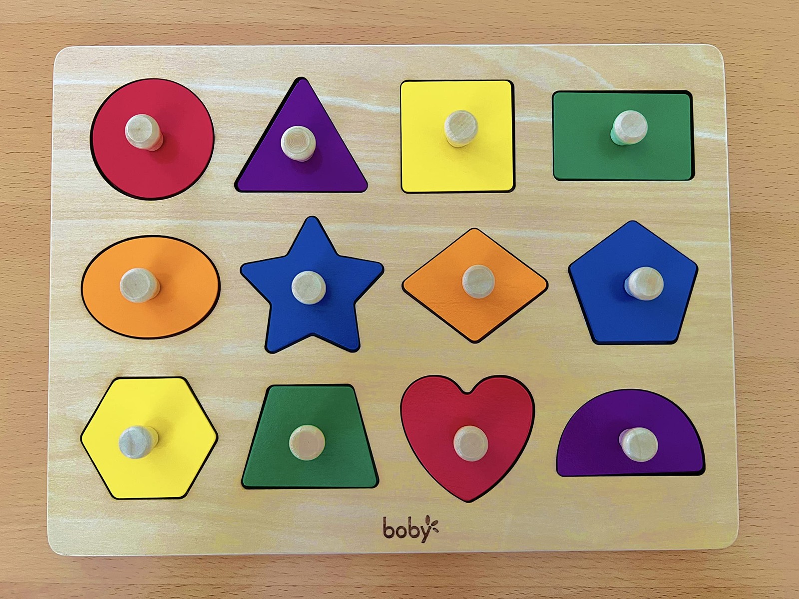 Dailyfunn Montessori Toy Shape Peg Puzzles Baby Puzzle 12-18-24 Months with K…