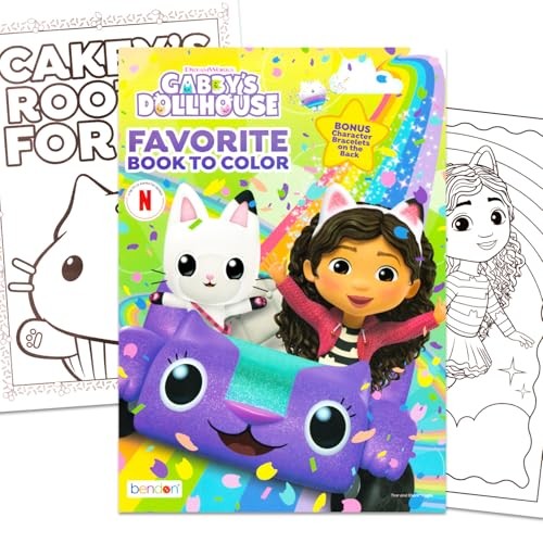 Gabby’s Dollhouse Coloring and Activity Book Set – 32 Cartoon Coloring Pages,