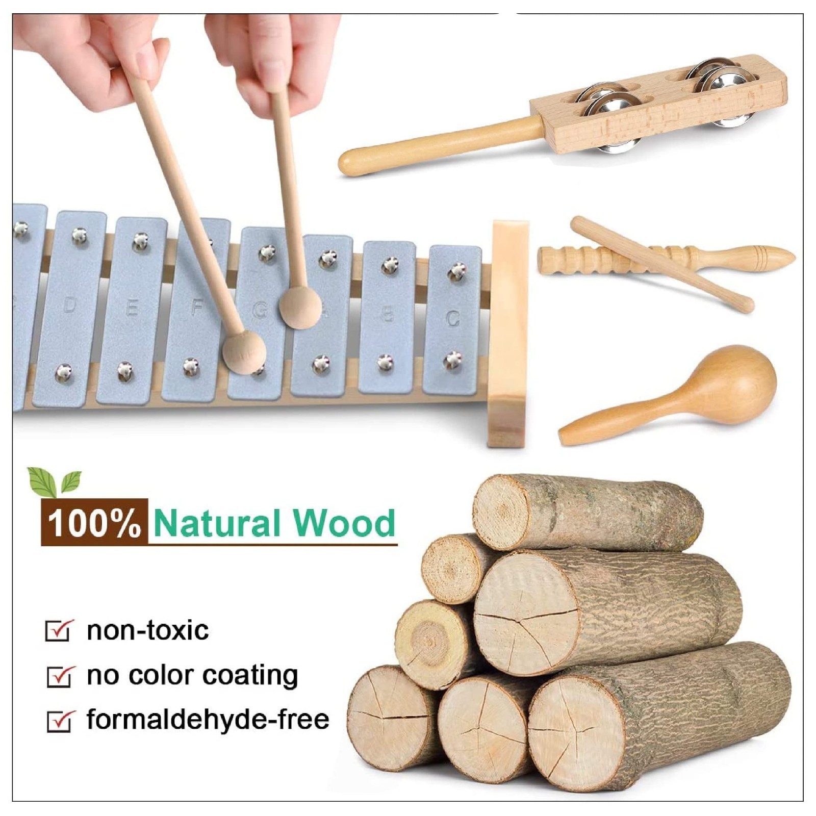 Toddler Musical Instruments, Eco Friendly Music Set for Kids Preschool…