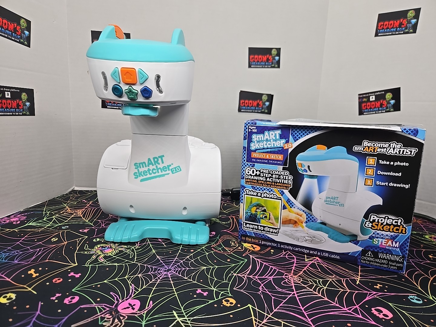 Smart Sketcher 2.0 Projector Kids Projector 1 Cartridge & Adapter Cord TESTED