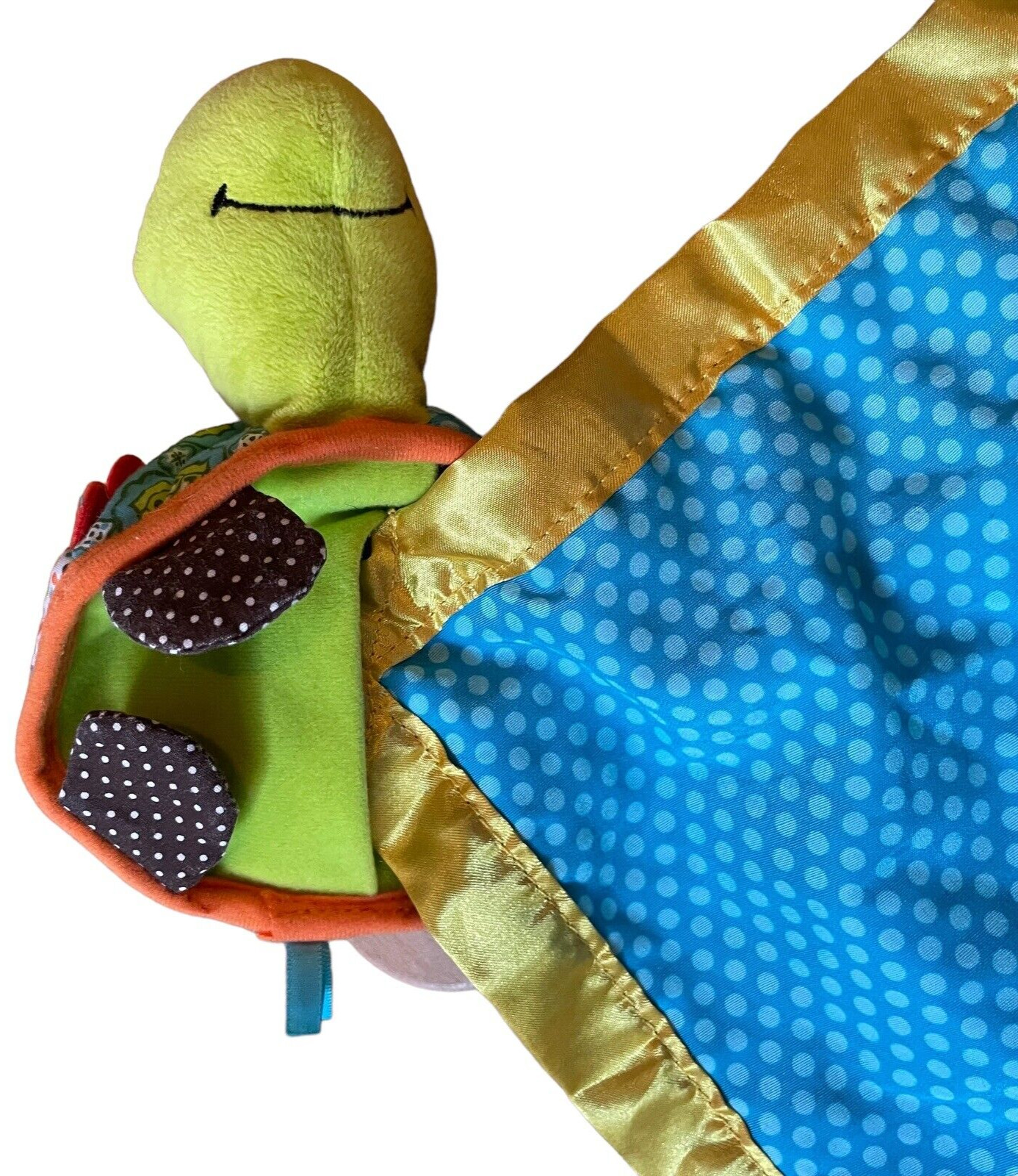 Lovey Turtle Sensory Activity Blanket Teether Rattle Security Blanket Baby Toy