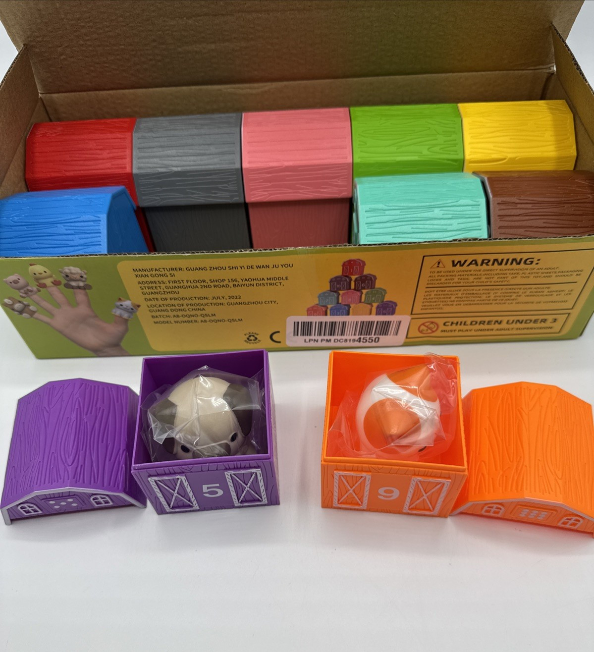 20 Pcs Farm Animals Toy Set Counting Skill Colors