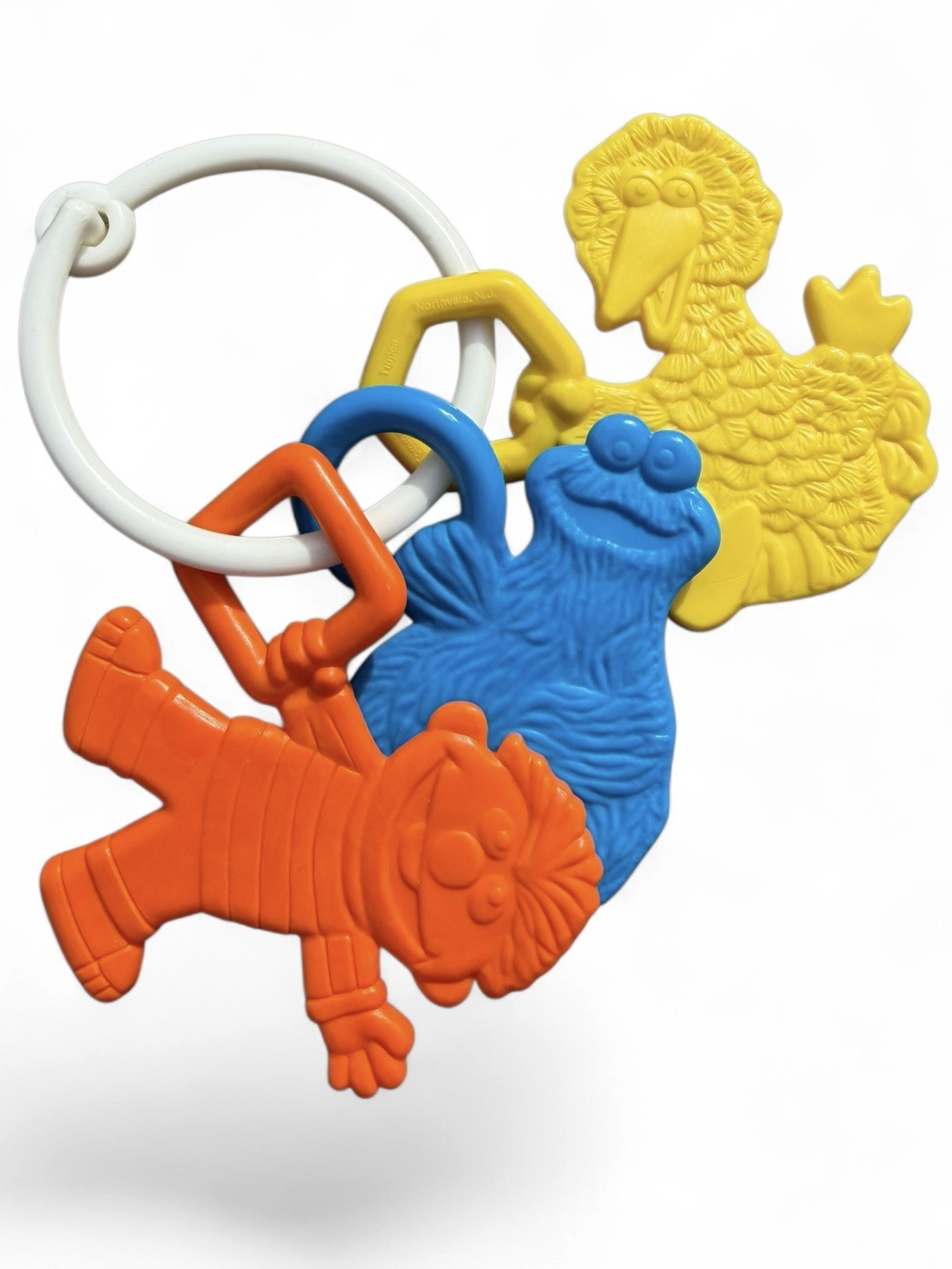 Vintage 1970’s Sesame Street Toy Teether with Big Bird, Ernie and Cookie Monster