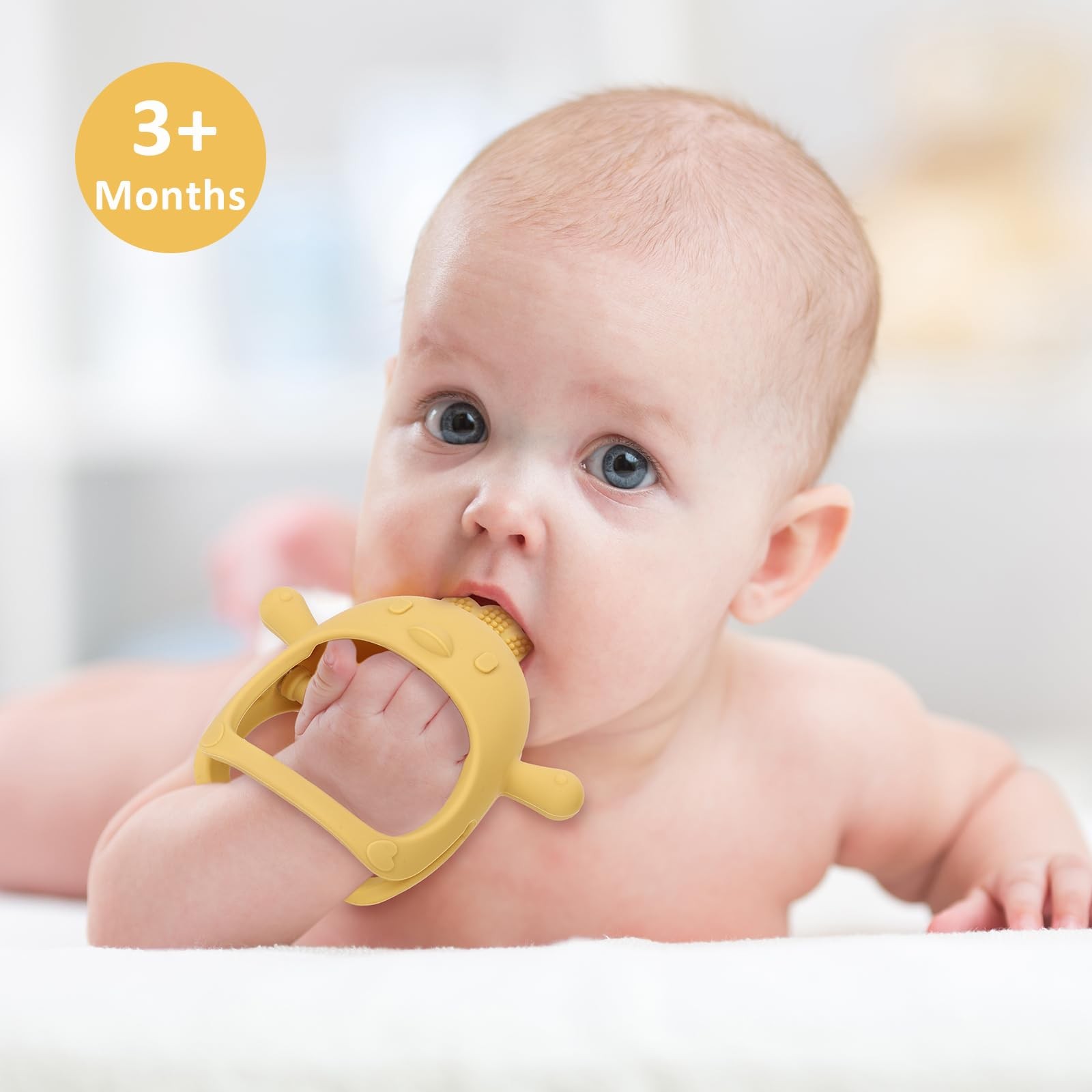 Socub Silicone Baby Teether Toys for Infants 3-6 6-12 Months, BPA Dark Pink