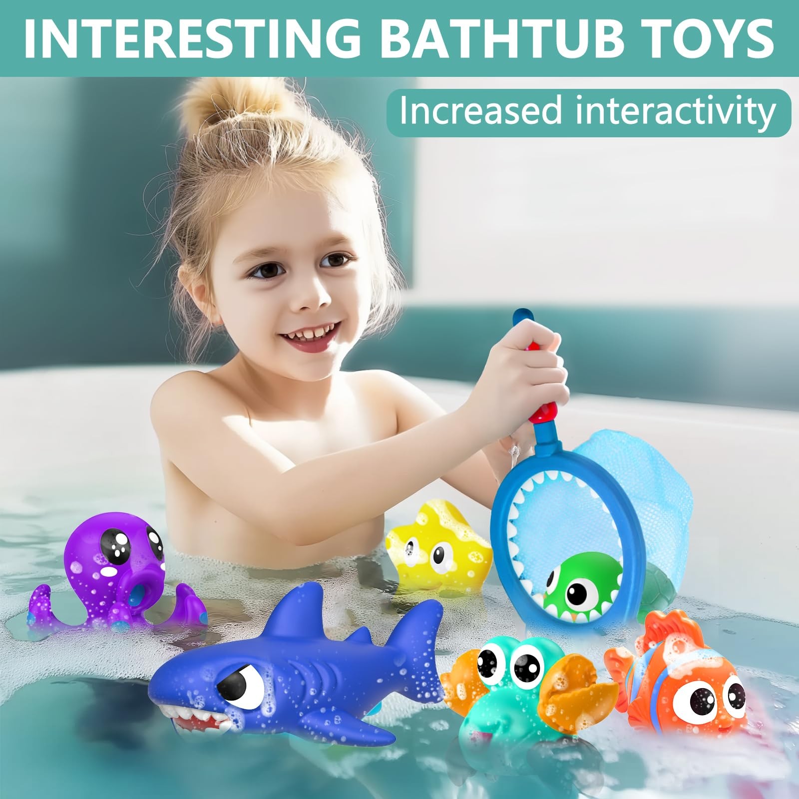 GZHFMUS No Hole Mold Free Baby Bath Toys for Kids Ages Medium, Colorful