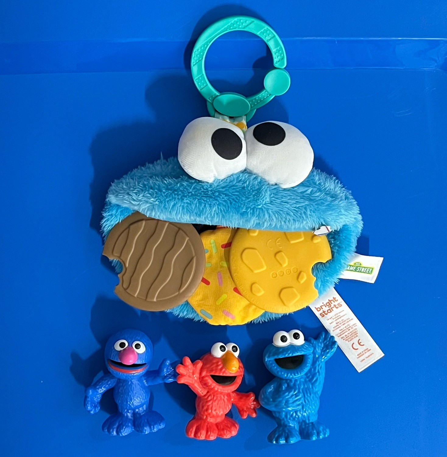 Sesame Street Baby Figures Cookie Monster Teething Toy Plush Elmo Grover Lot 6”