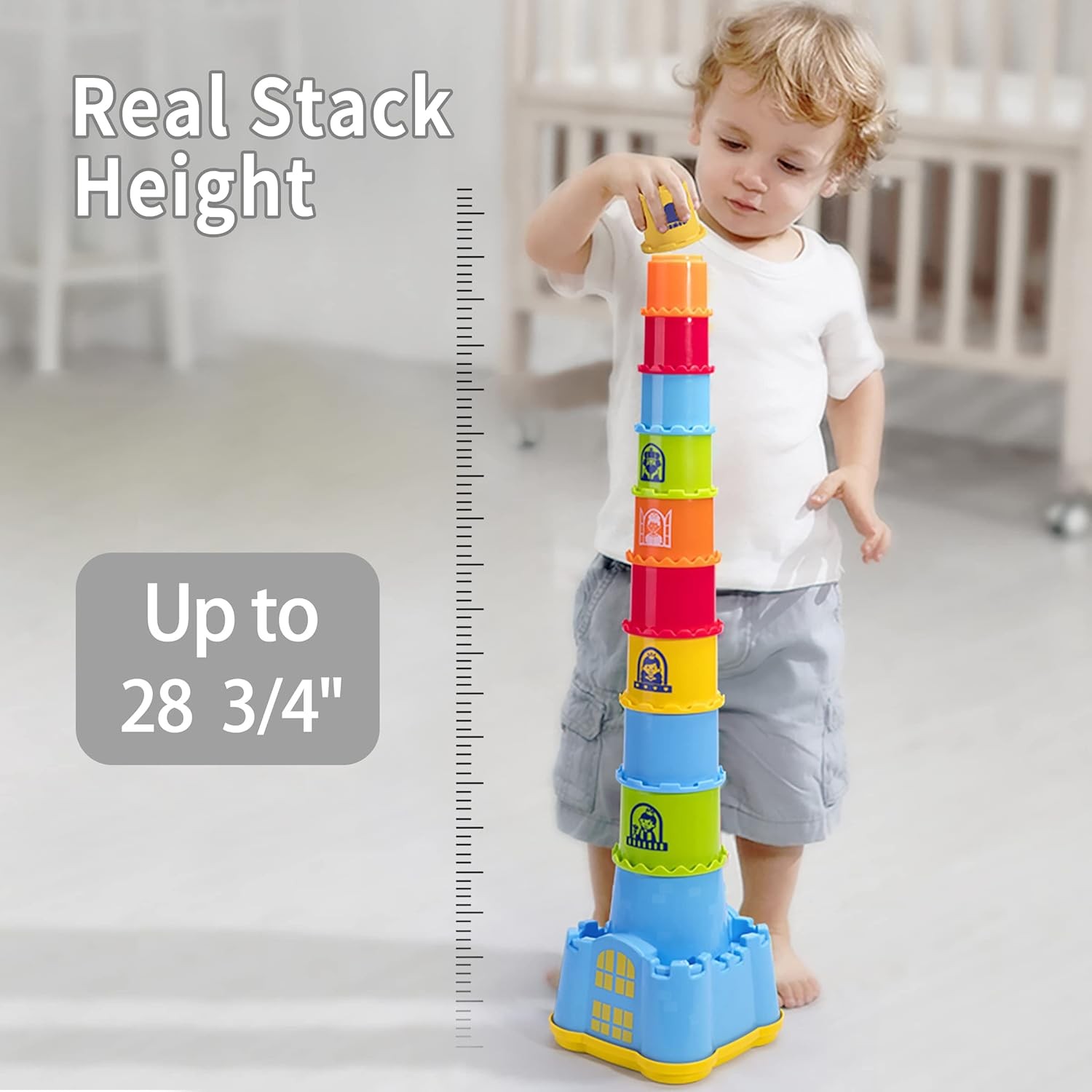 iPlay iLearn Baby Stacking Cups Nesting Toys Shape Sorter Ages 12-36 Months