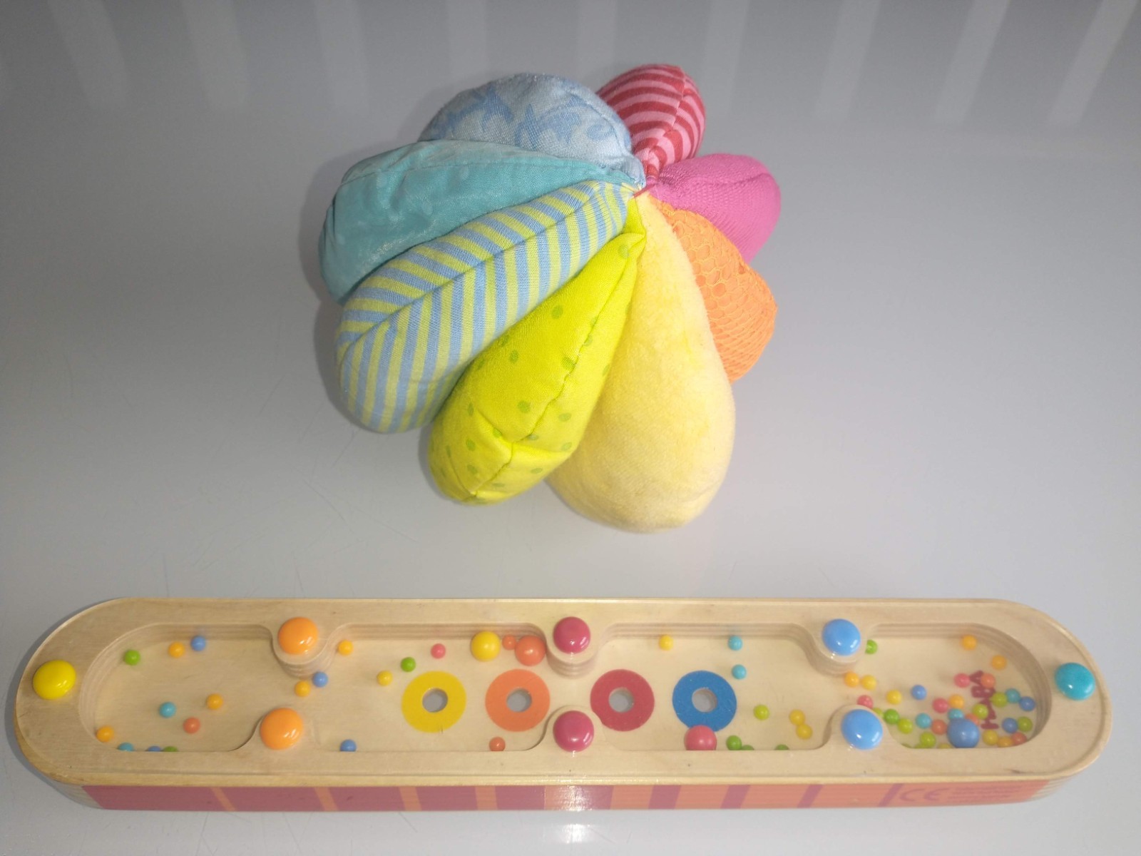 HABA Baby Ball + Original Wooden Rainmaker Sensory Montessori Baby Toddler Toy