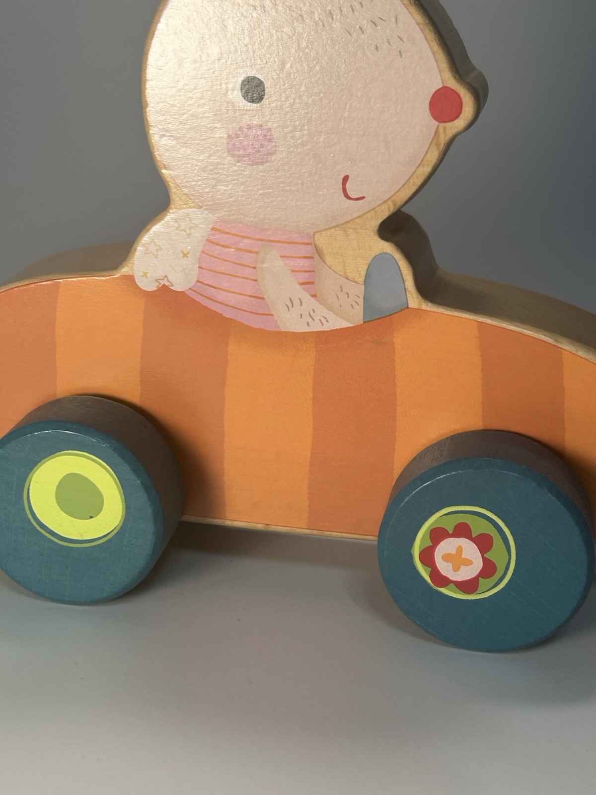 Bababoo Bunny Pippa Wooden Push & Pull Multi-Sensory Toy for Babies 10 Months+