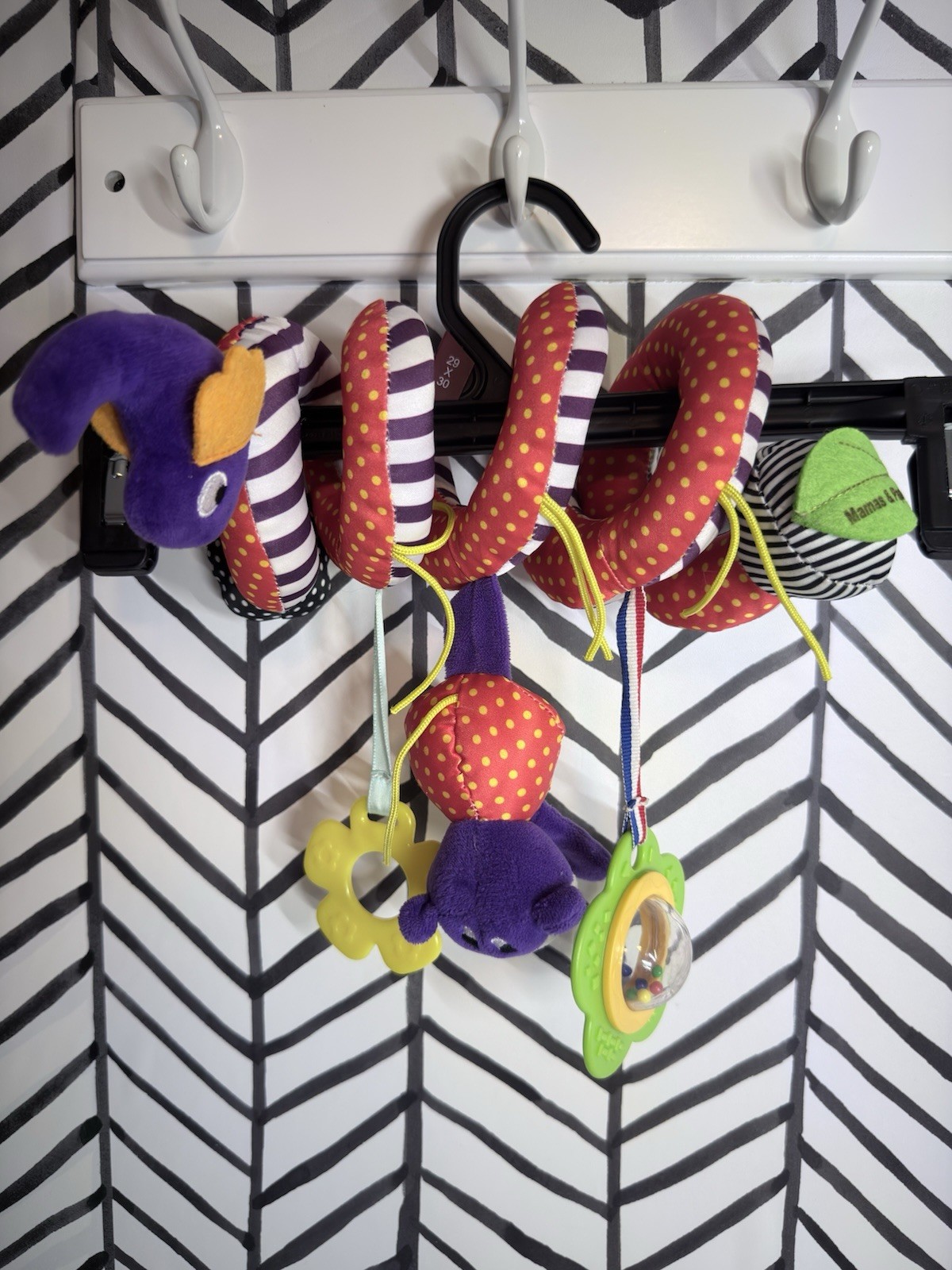 Mamas & Papas Multicolor Hanging Rattles Car Seat Wrap Hanger Baby Toy 6041