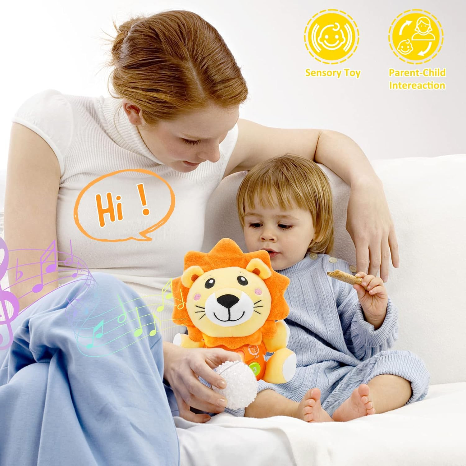 Baby Toys 6 to 12 Months – Infant Baby Musical Lion Plush Toy for Boys & Girls –
