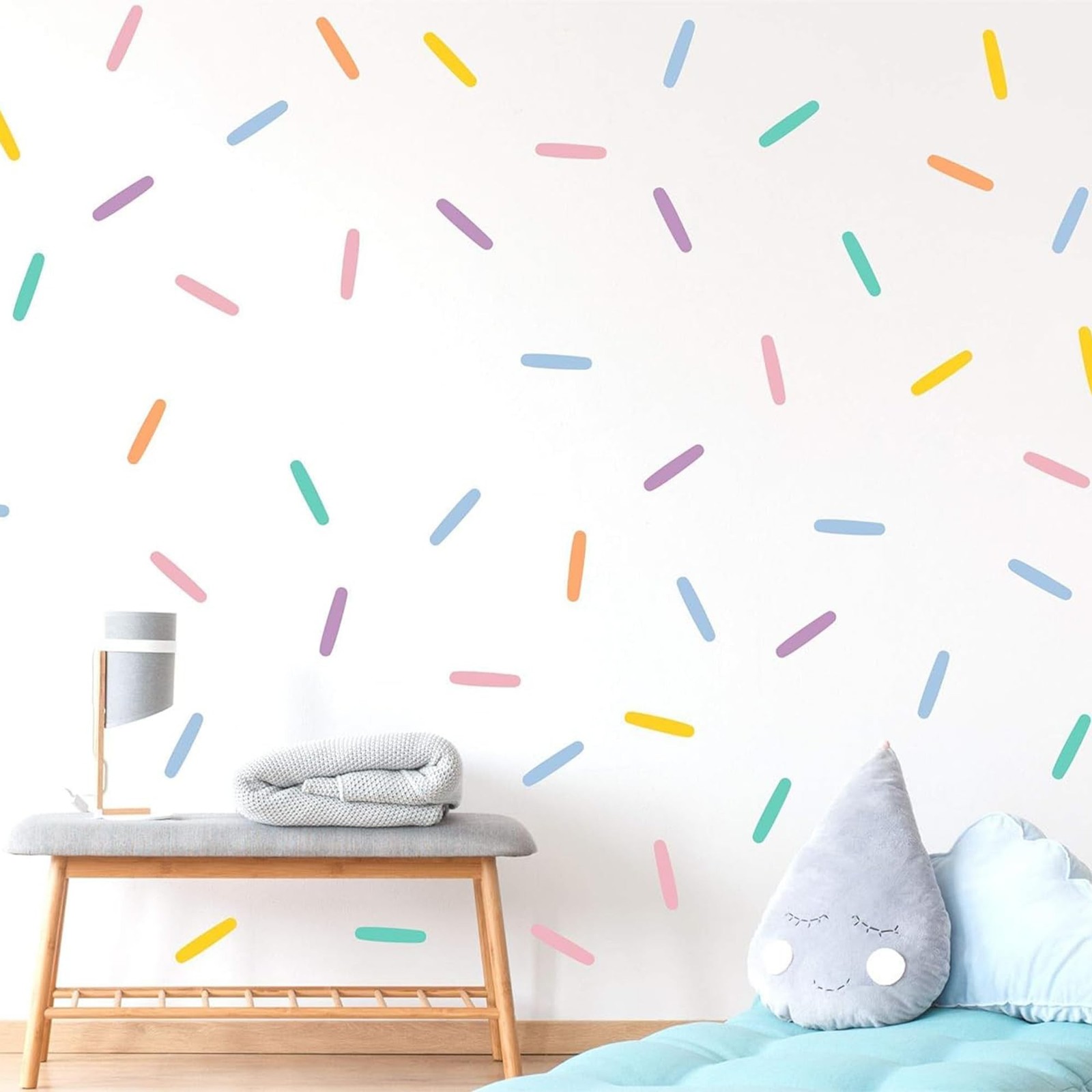 LucyLews Pastel Confetti Wall Decals – 160 Peel & Stick Removable Sprinkle