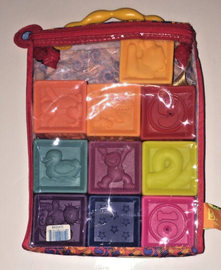 B. Surprised 10 Squishy Blocks Toys with Carrying Case for Baby or Toddler