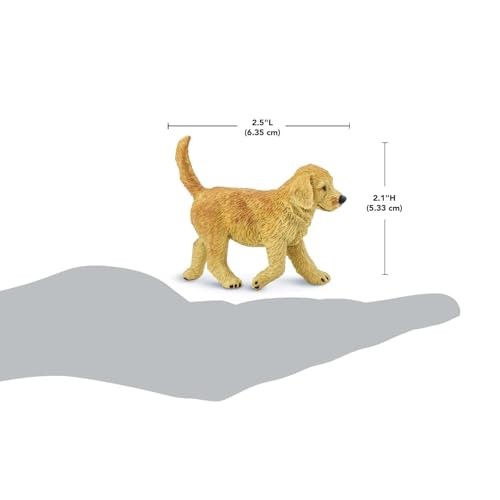 Golden Retriever Puppy Figurine – Hand-Painted, Lifelike 2.75″ Model Figure –