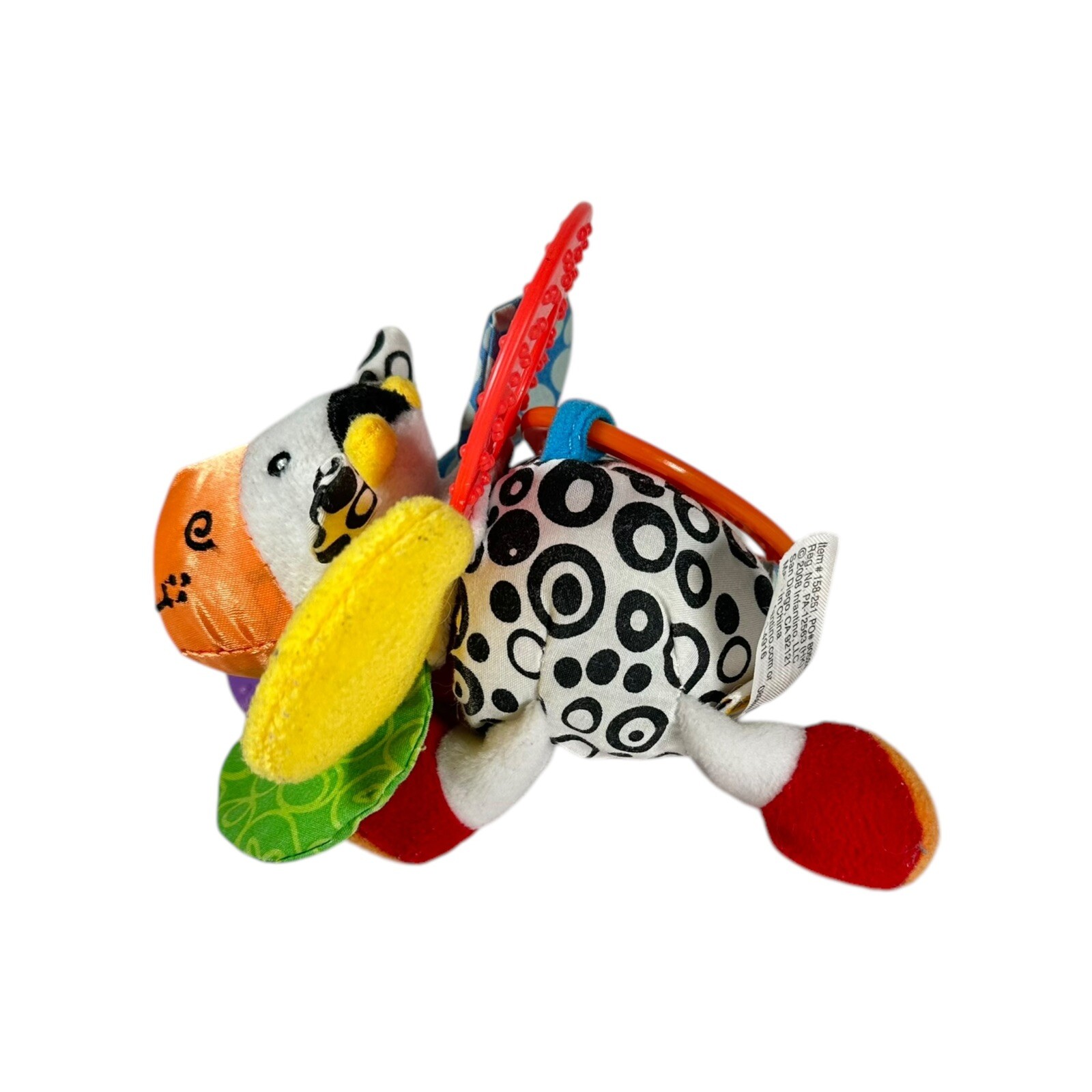 Infantino GAGA Jittery Cow Baby Rattle Crinkle Feet & Ears Teether