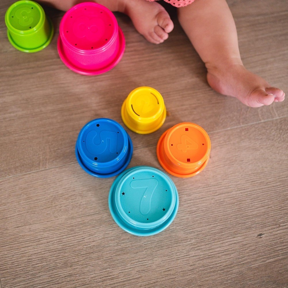 Stacking Cups with Water Toys for Baby Bath & Toddler Water Table – 8 Piece