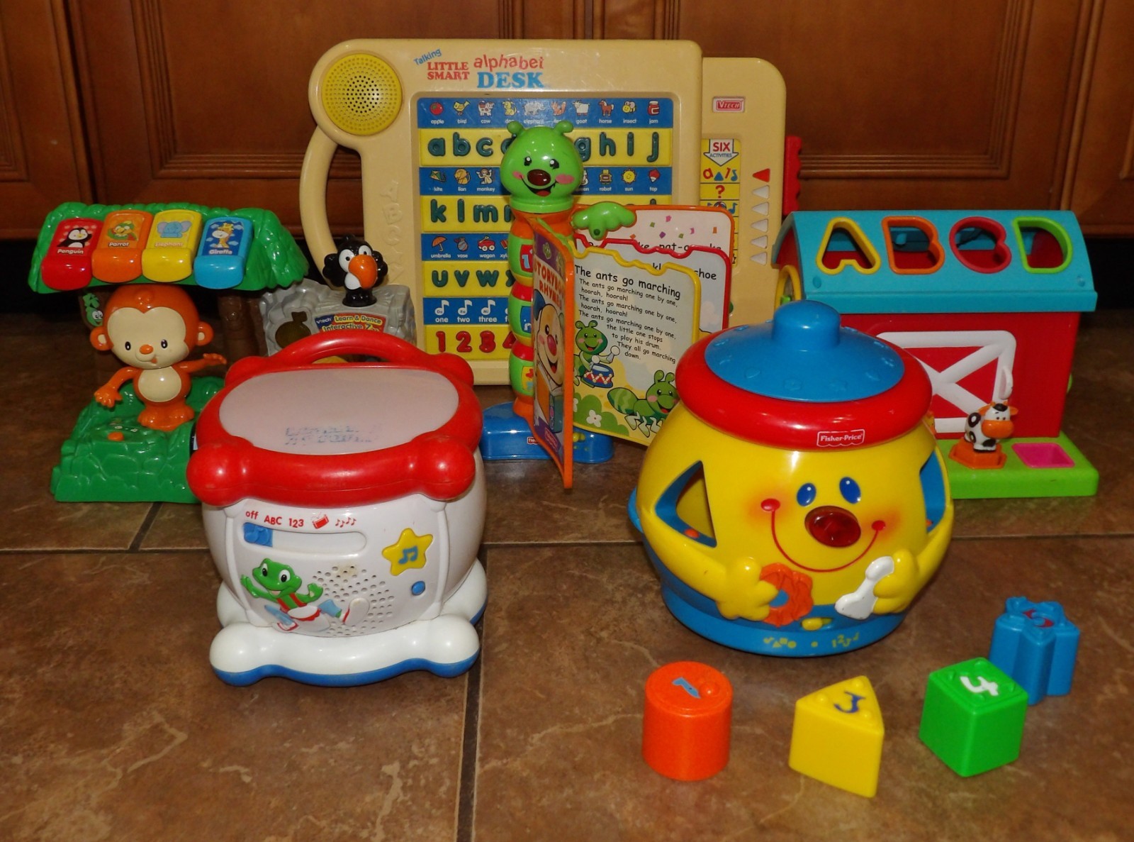 6 Developmental Toys VTECH Talking DESK Zoo FISHER PRICE Storybook SORTER Drum