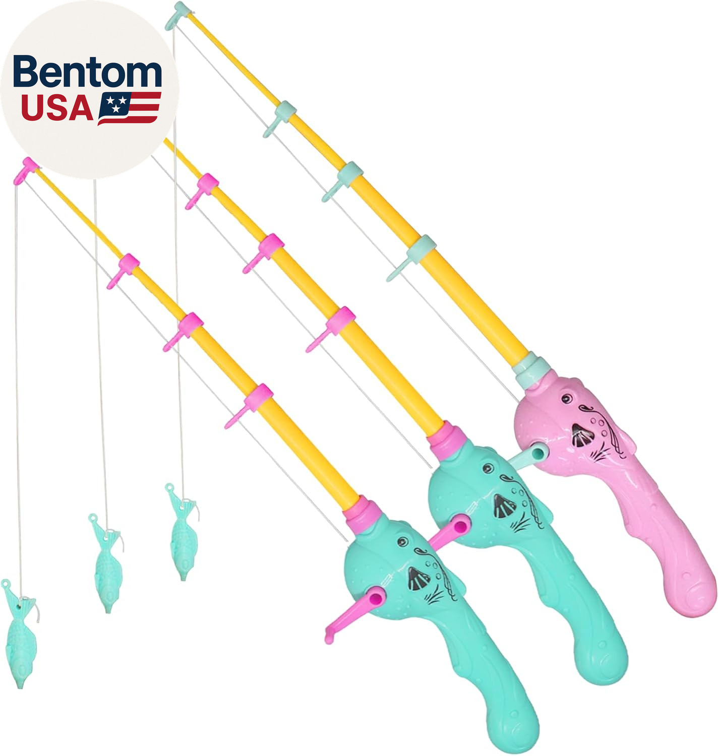3 Pcs Magnetic Fishing Pole Kids Toy Fishing Pole – No Fishes Are Included, Fish