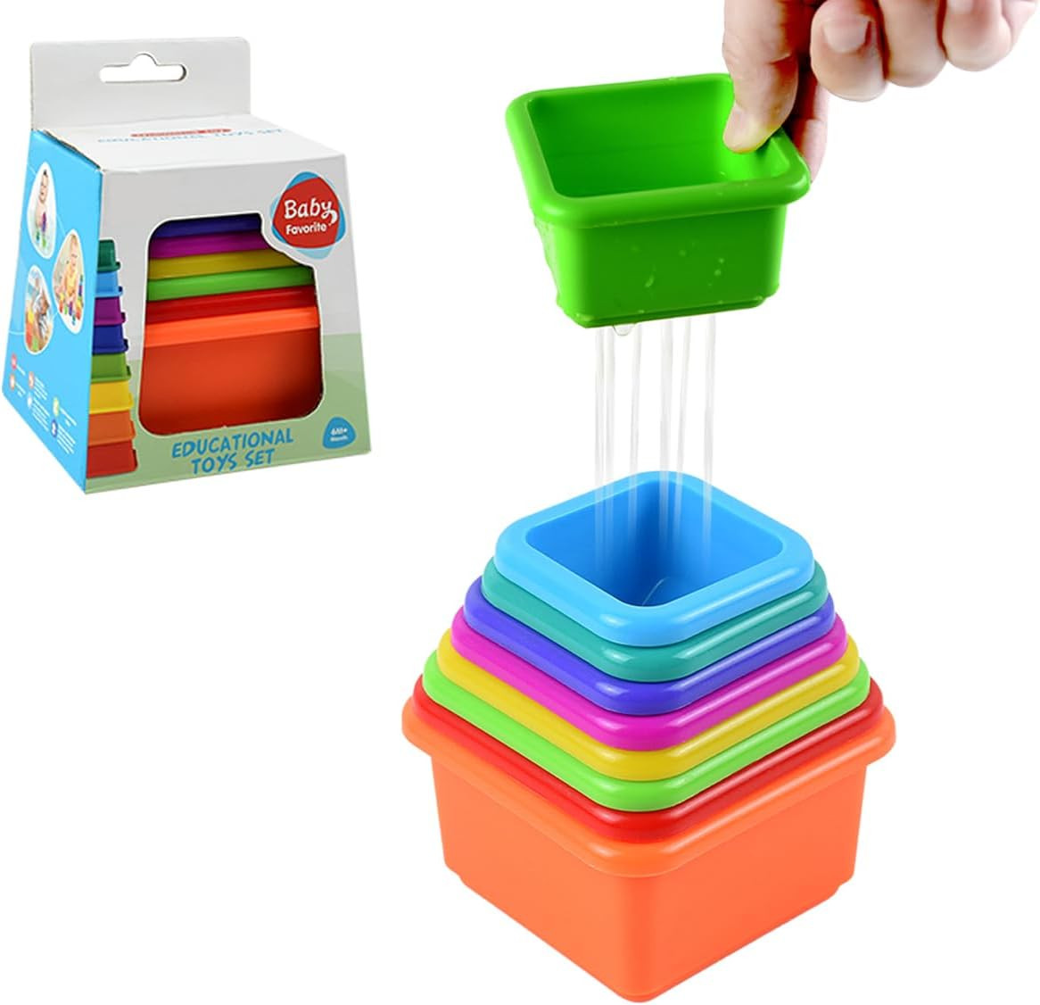 Baby Stacking Nesting Cups Toy, Montessori Toys for Toddlers 6+ Months (617-86)