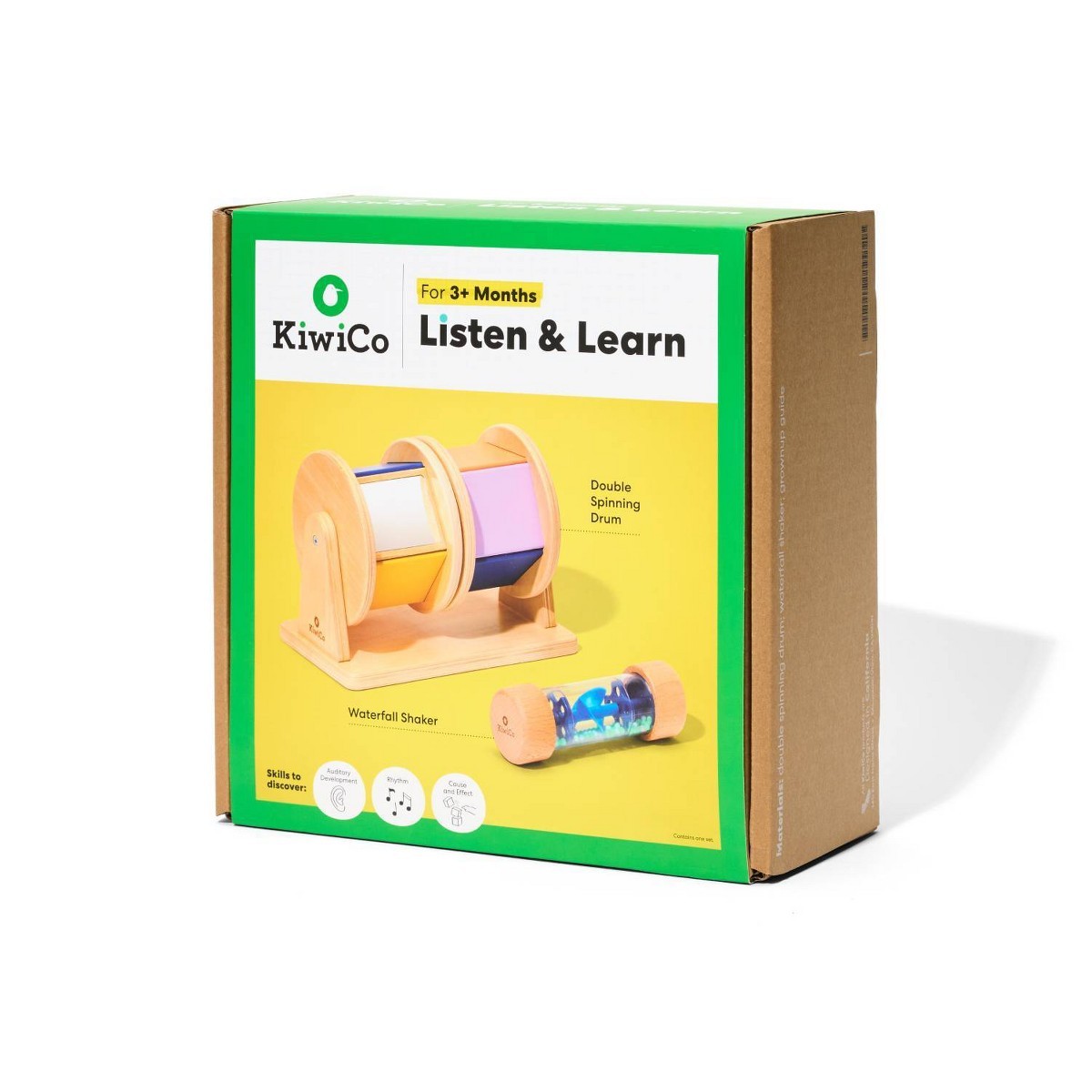 KiwiCo Listen & Learn Wooden Toy Activity Play Center 3m+ – 2pc